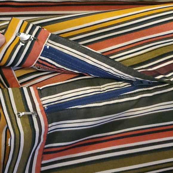 Idem Ditto Striped High Waisted Wide Leg Pants In Olive Multi Size S NWT'S - Picture 4 of 8